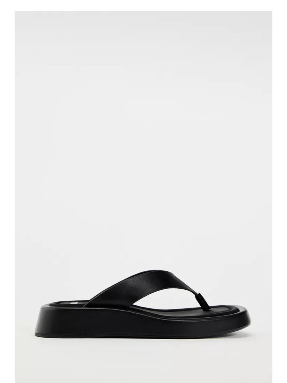 ZARA Black Platform Thong Sandals with Cushioned Footbed